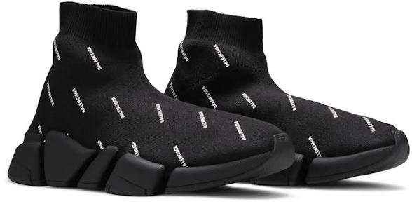 Los Balenciaga Speed Trainer 2.0 All Over Logo Black