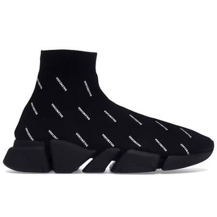 Los Balenciaga Speed Trainer 2.0 All Over Logo Black