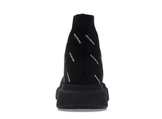Los Balenciaga Speed Trainer 2.0 All Over Logo Black